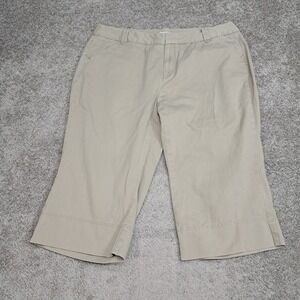 Dockers Woman Khaki Capris 18W Tan Cotton Twill Cropped Pants Chino